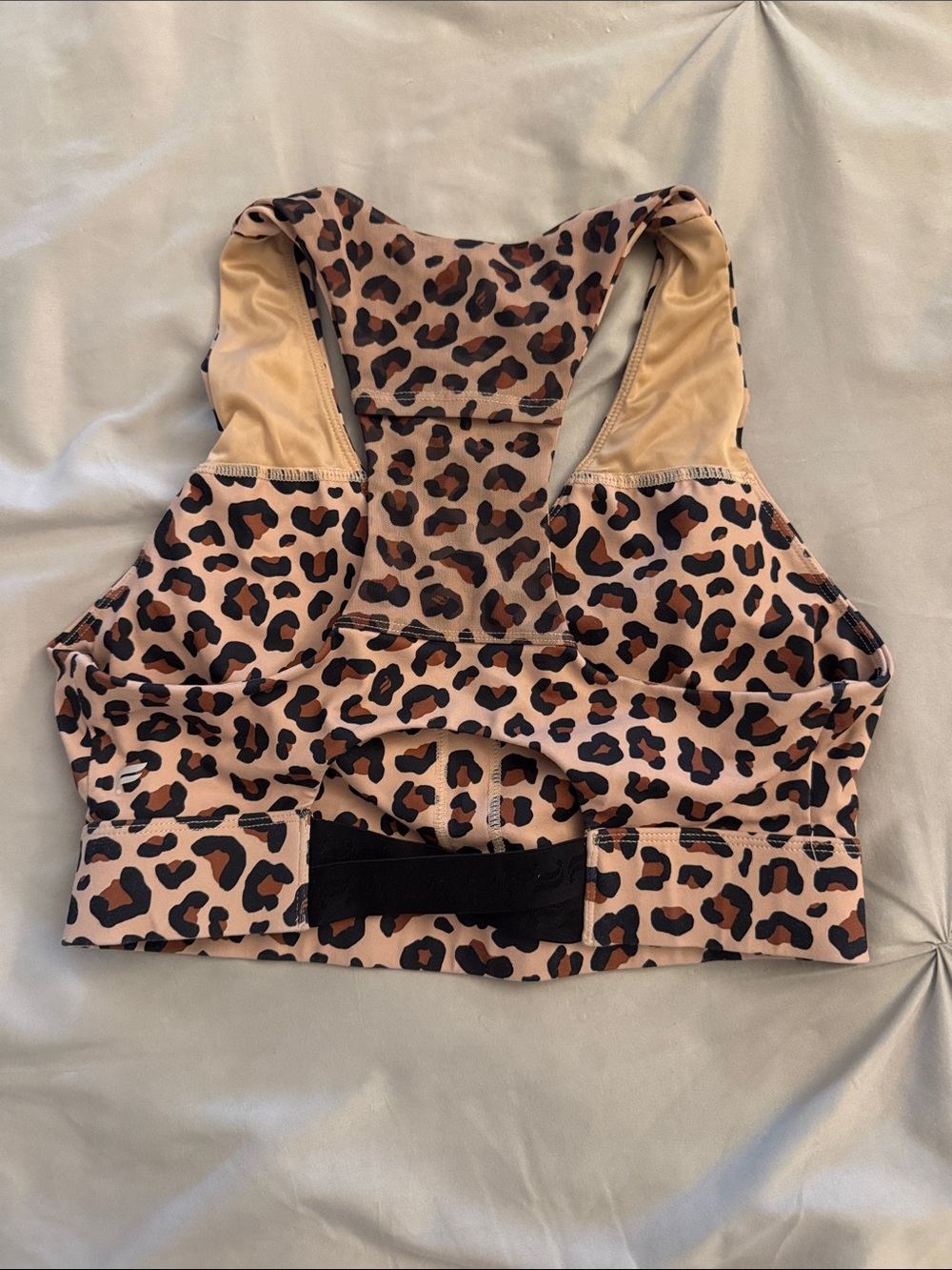 Fabletics Leopard Print Racerback Sports Bra - Picture 2 of 2